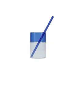 Rietje 20cm glas blauw Cruse - set/4