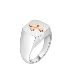 Ring in staal, PVD roségoud GOD