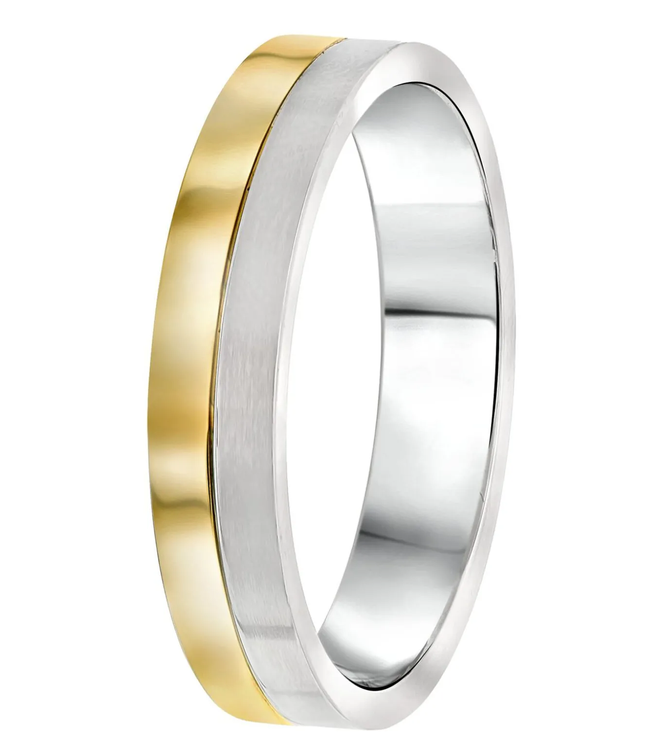 Ring 'Parijs' Staal - zilverkleurig-goudkleurig