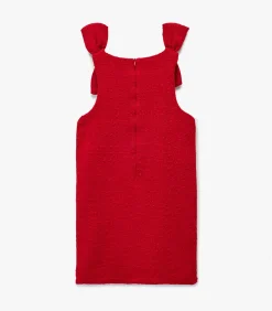 Rode Mouwloze Kinderjurk met Strikdetails