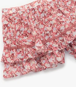 Rokshort Bloemenprint Volant