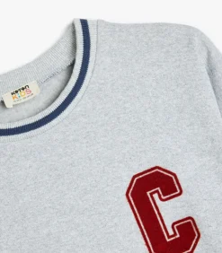 Ronde kraag Applique Gedetailleerd Sweatshirt