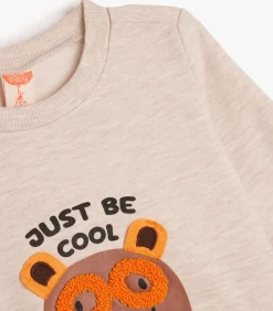 Ronde kraag Applique Gedetailleerd Sweatshirt