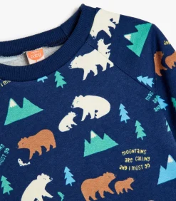 Ronde kraag Drukknoop gedetailleerd Sweatshirt