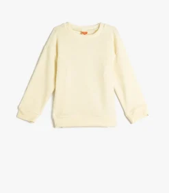 Ronde kraag Etiket gedetailleerd Sweatshirt