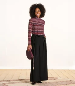 Rood gehaakt T-shirt met lange mouwen