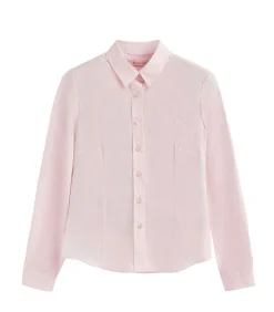 Roze hemd met slim fit en Rigby Go-logo