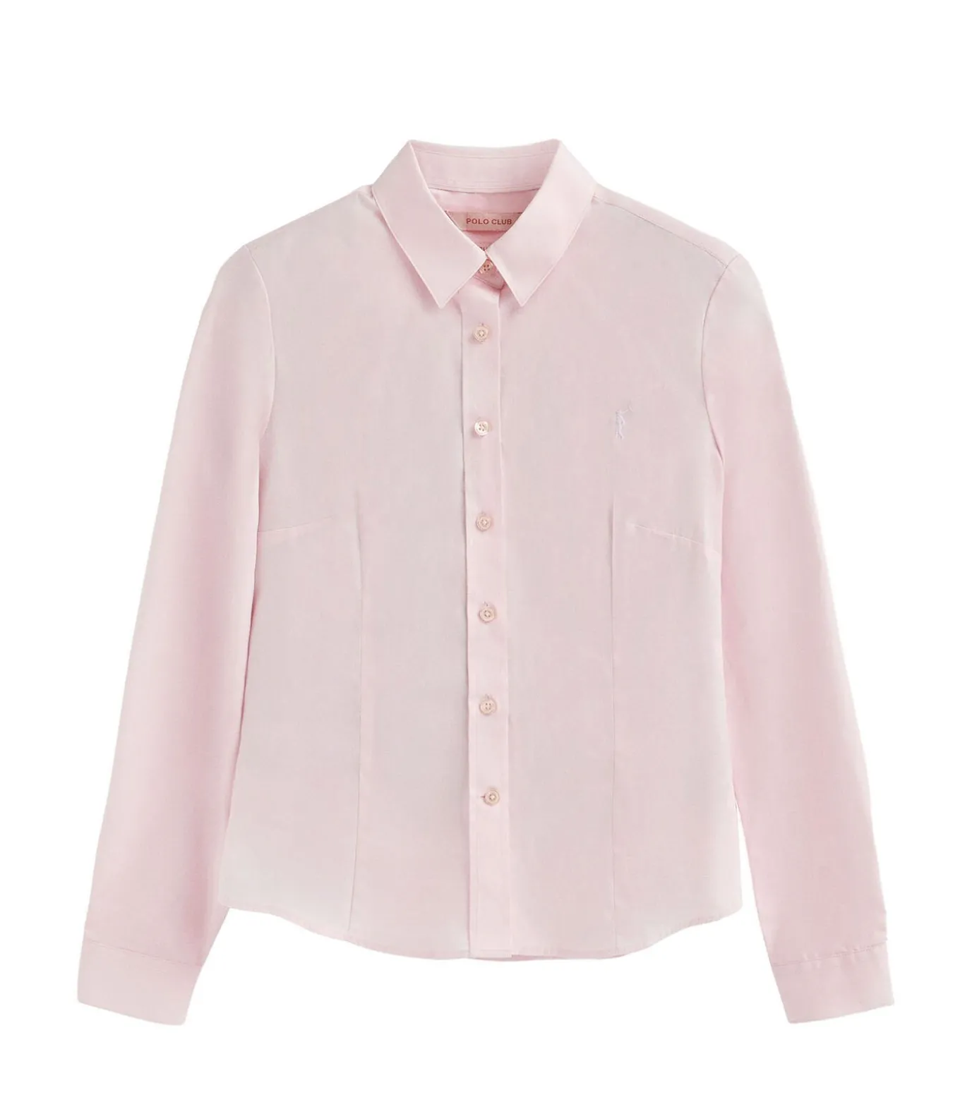 Roze hemd met slim fit en Rigby Go-logo