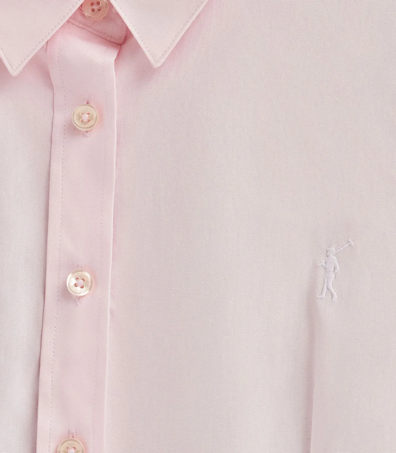 Roze hemd met slim fit en Rigby Go-logo