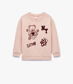 Roze Sweatshirt Meisjes Lange Mouwen Bedrukt Katoen