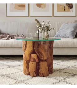 Salontafel 60 cm massief teak drijfhout