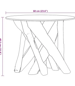 Salontafel 60 cm massief teak drijfhout