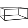 Salontafel met gehard glas 80x80x35 cm zwart