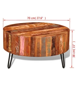 Salontafel rond massief gerecycled hout