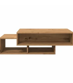 Salontafel 105x55x32 cm bewerkt hout artisanaal eikenkleurig