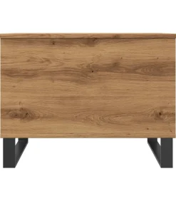 Salontafel 60x44,5x45 cm bewerkt hout artisanaal eikenkleurig