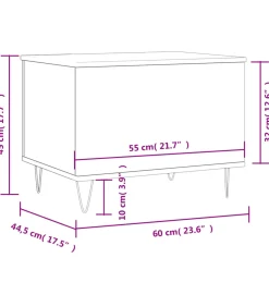 Salontafel 60x44,5x45 cm bewerkt hout gerookt eikenkleurig