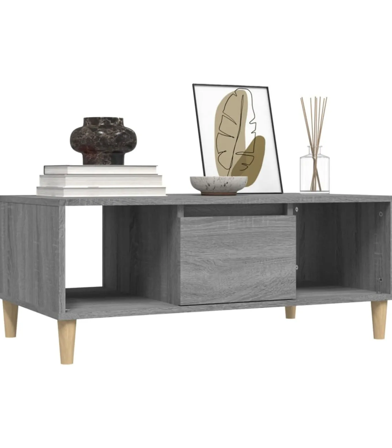 Salontafel 90x50x36,5 cm bewerkt hout grijs sonoma