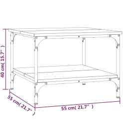 Salontafel 55x55x40 cm bewerkt hout grijs sonoma eikenkleurig