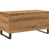 Salontafel 90x44,5x45 cm bewerkt hout artisanaal eikenkleurig