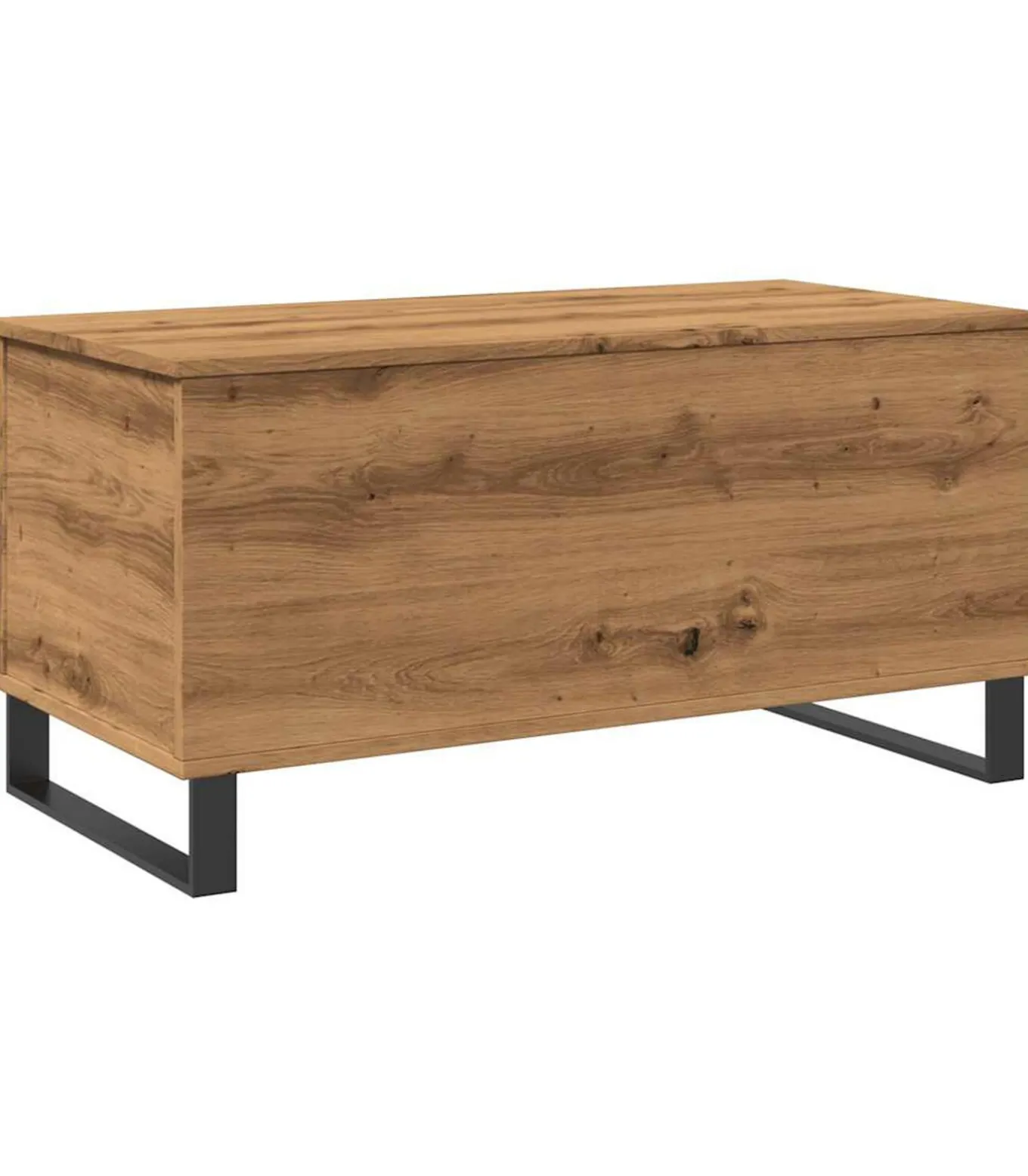 Salontafel 90x44,5x45 cm bewerkt hout artisanaal eikenkleurig