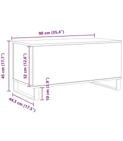 Salontafel 90x44,5x45 cm bewerkt hout artisanaal eikenkleurig