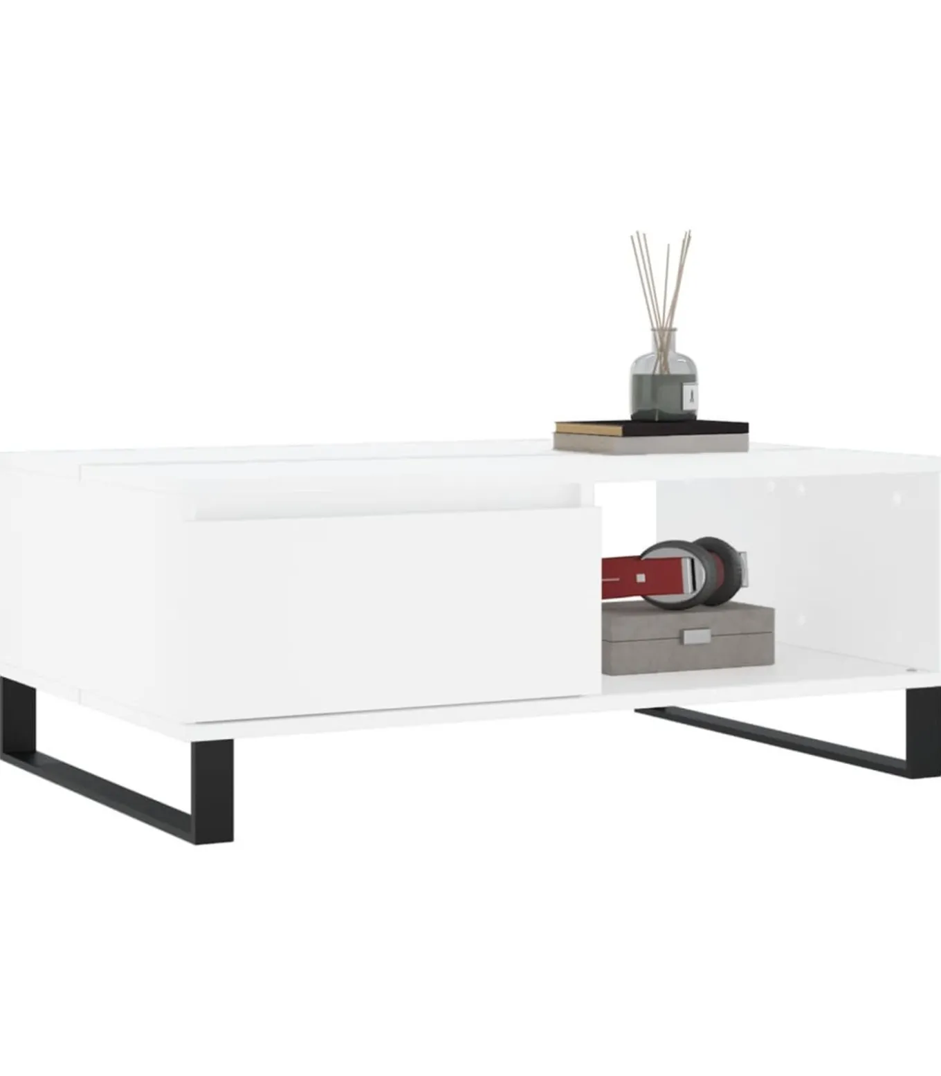 Salontafel 90x60x35 cm bewerkt hout wit