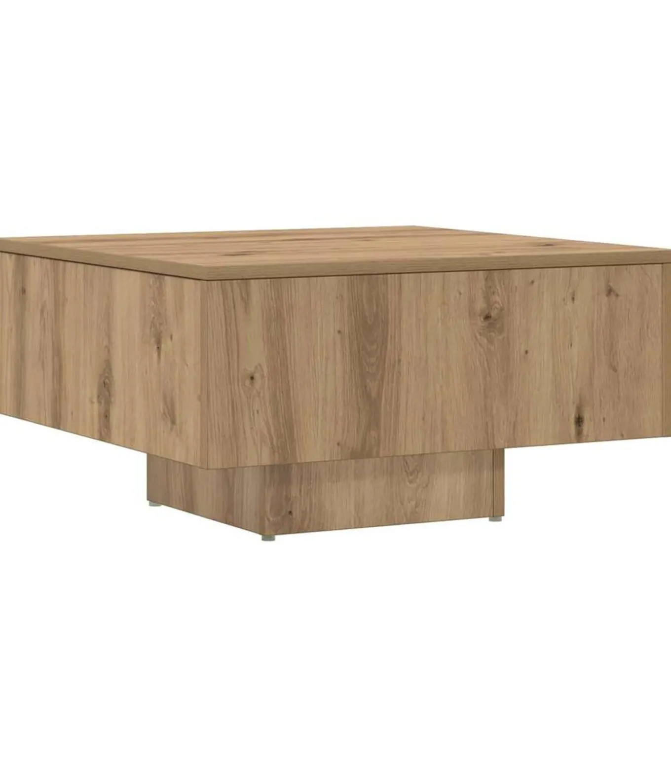 Salontafel 60x60x31,5 cm bewerkt hout artisanaal eikenkleur