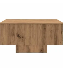 Salontafel 60x60x31,5 cm bewerkt hout artisanaal eikenkleur