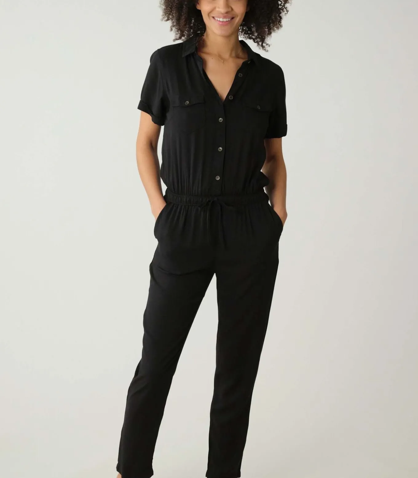 SAVANE - Damesjumpsuit met korte mouwen