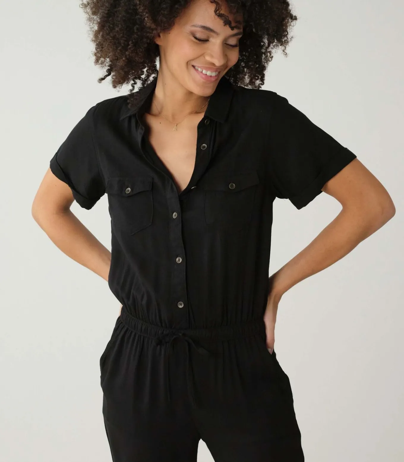 SAVANE - Damesjumpsuit met korte mouwen