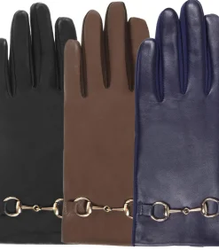 Schapenleren handschoenen voor dames Navy