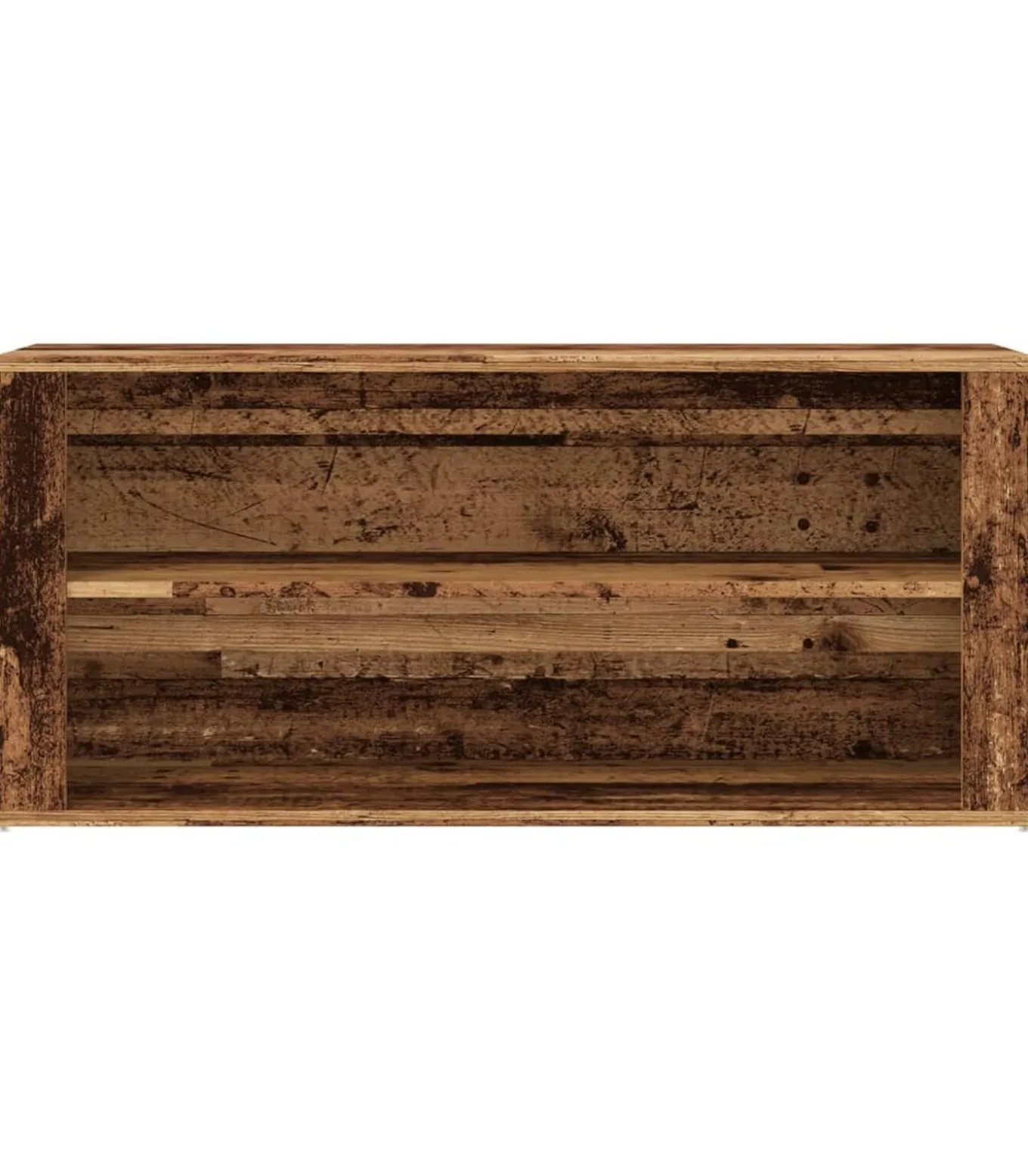 Schoenenbank 100x35x45 cm bewerkt hout oud houtkleurig