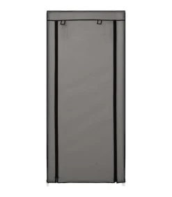 Schoenenkast met hoes 58x28x106 cm stof grijs