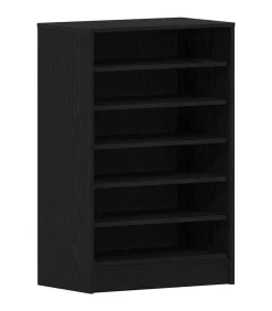 Schoenenkast met plank Zwart eiken 60 x 35 x 92 cm Bewerkt hout