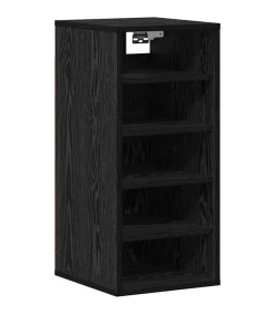 Schoenenkast met plank Zwart eiken 32 x 35 x 70 cm Bewerkt hout