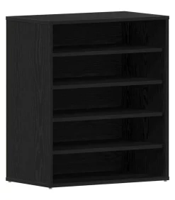 Schoenenkast met plank Zwart eiken 60 x 35 x 70 cm Bewerkt hout