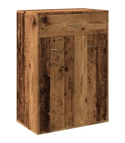 Schoenenkast 60x35x84 cm bewerkt hout oud houtkleurig