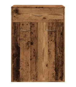 Schoenenkast 60x35x84 cm bewerkt hout oud houtkleurig