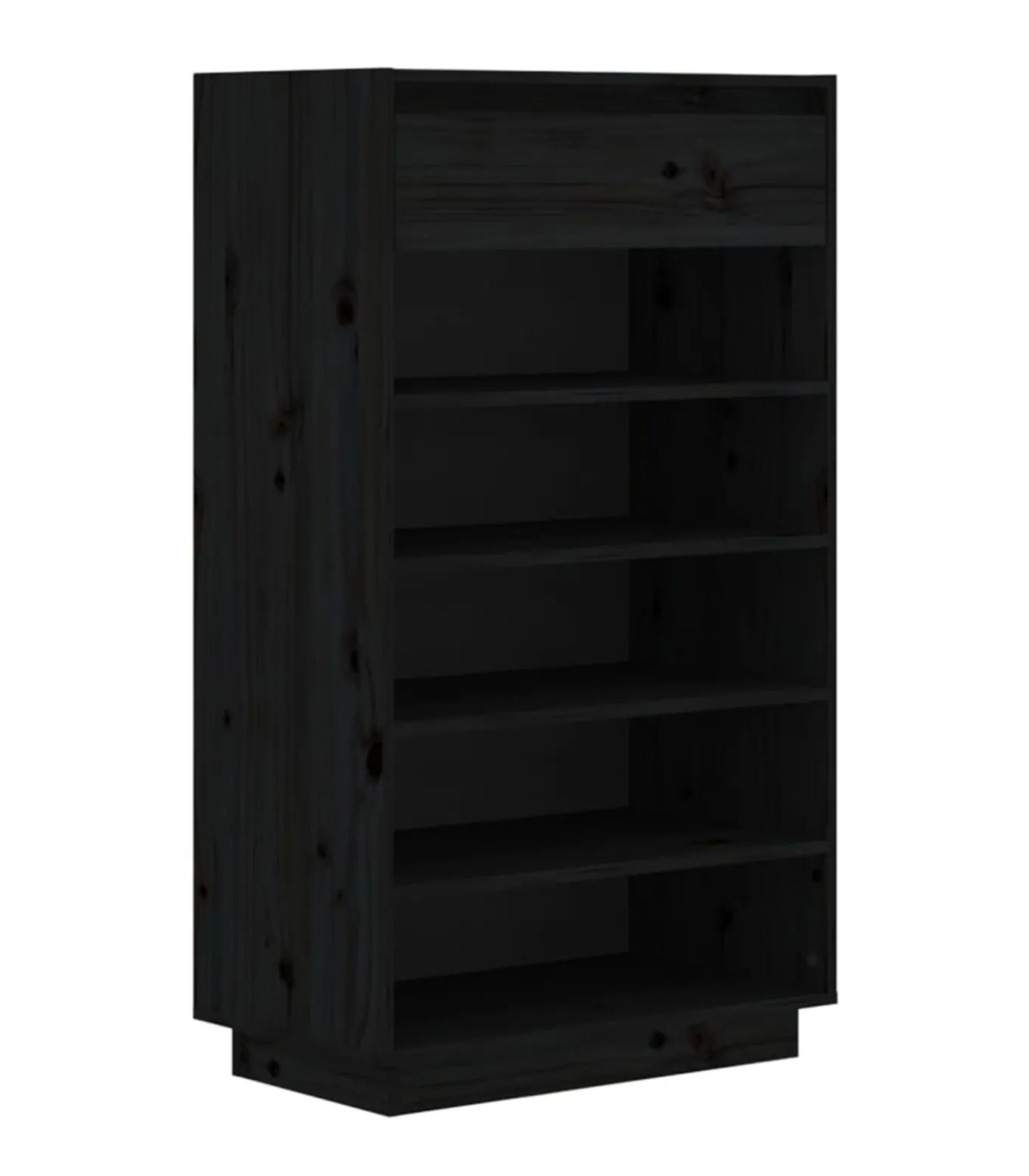 Schoenenkast 60x34x105 cm massief grenenhout zwart