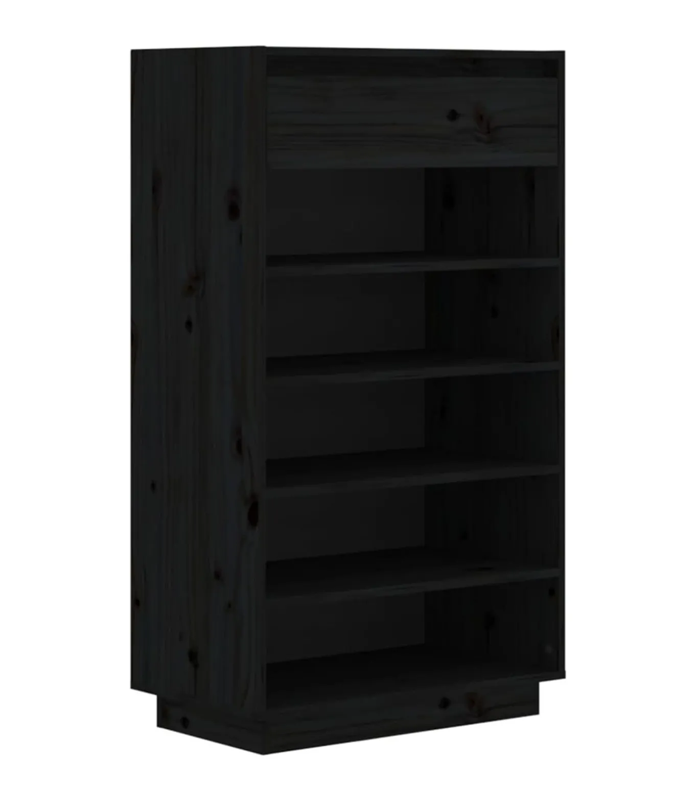 Schoenenkast 60x34x105 cm massief grenenhout zwart