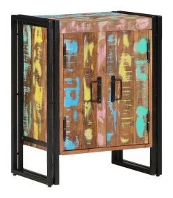 Schoenenkast Zwart 30 x 30 x 40 cm Massief gerecycled hout