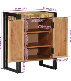 Schoenenkast Zwart 30 x 30 x 40 cm Massief gerecycled hout