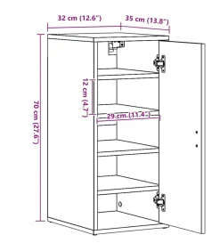 Schoenenkasten 2 st 32x35x70 cm spaanplaat zwart