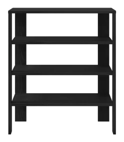 Schoenenrek 61x32x70 cm bewerkt hout zwart