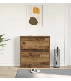 Schoenkast met opslag Oud hout 80 x 21 x 87.5 cm Bewerkt hout
