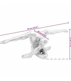 Sculptuur Zilver 63 x 20 x 22 cm Aluminium