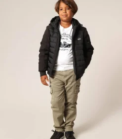 SECTOR - Gewatteerde jas met capuchon en zakken met rits