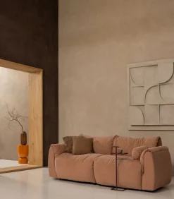 Selena Vaas Met Streep - Glas - Bruin - 35x18x18