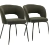Set van 2 FLAVIA stoelen van groene lusstof